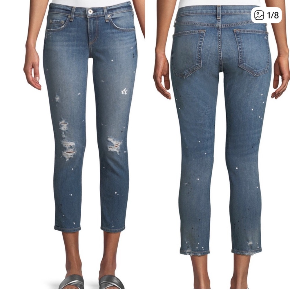 rag & bone slim Dre in paint splattered destroyed lucky size 31 brand new no tag